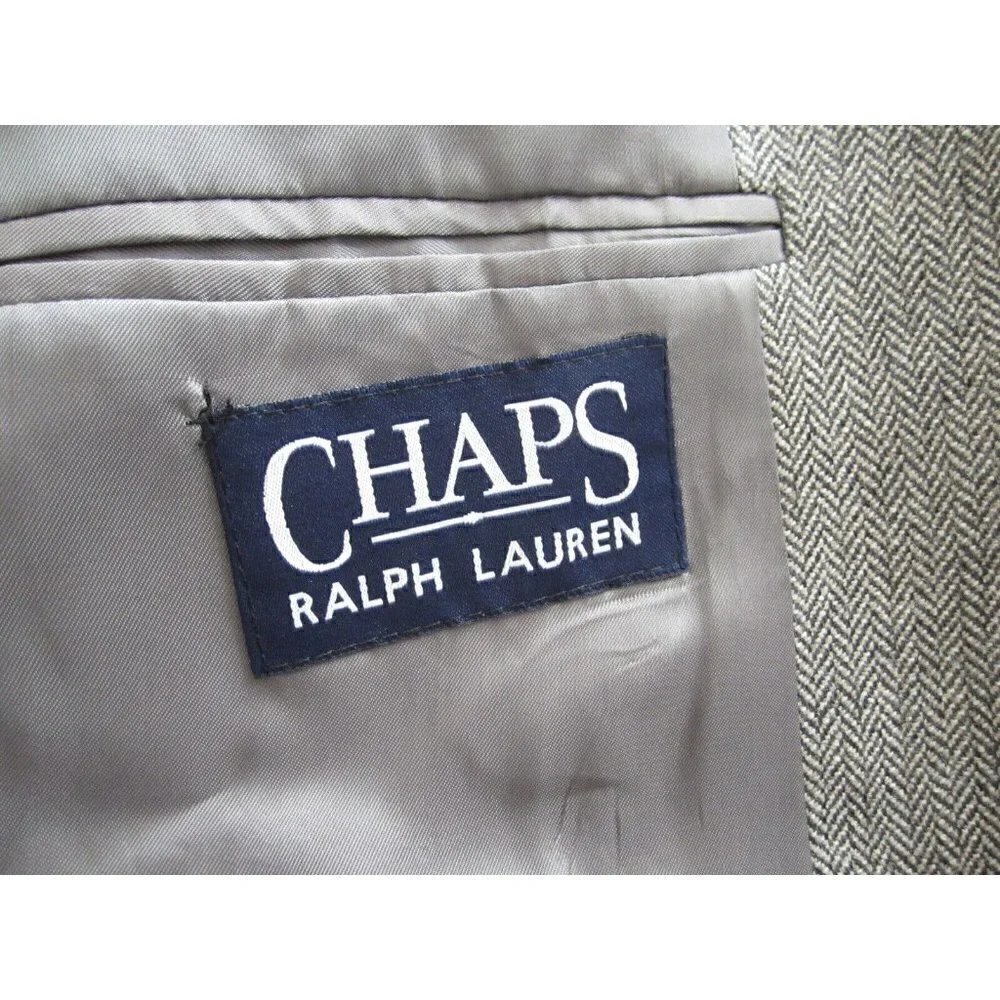 New Vtg Chaps Ralph Lauren Men Wool/Alpaca Herringbone Blazer Sz 50R(MJ10)Canada